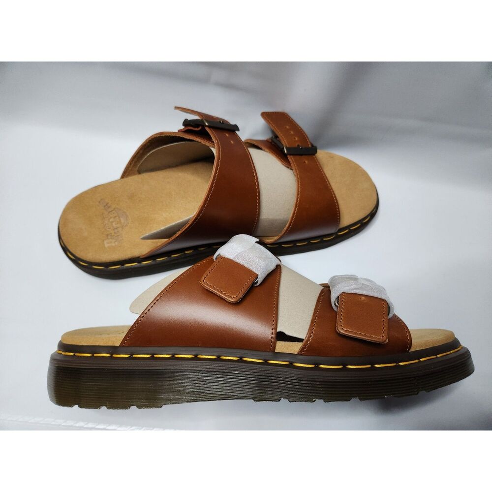 Dr. Martens JOSEF Leather Sandals – Men’s 12 Brown Double Buckle